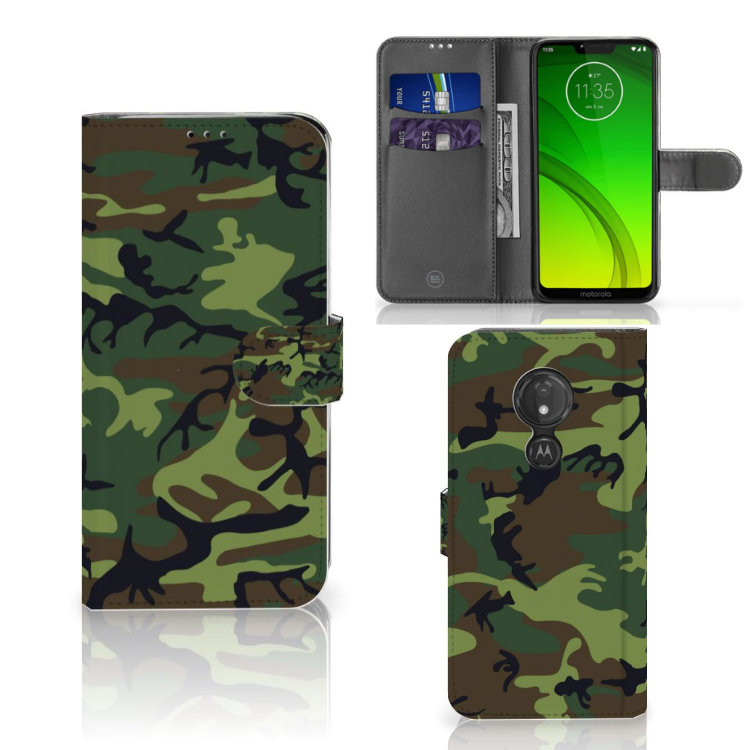 Motorola Moto G7 Power Telefoon Hoesje Army Dark