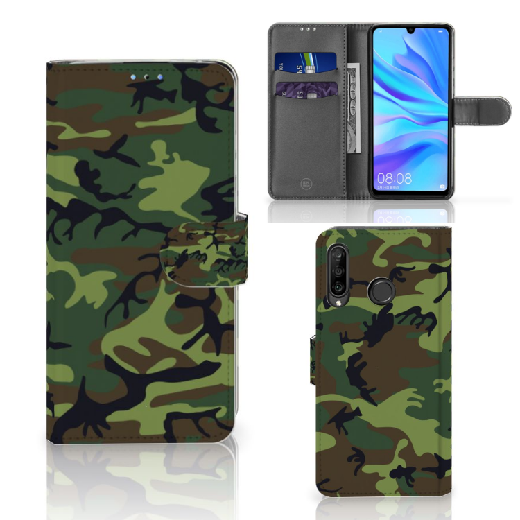 Huawei P30 Lite (2020) Telefoon Hoesje Army Dark