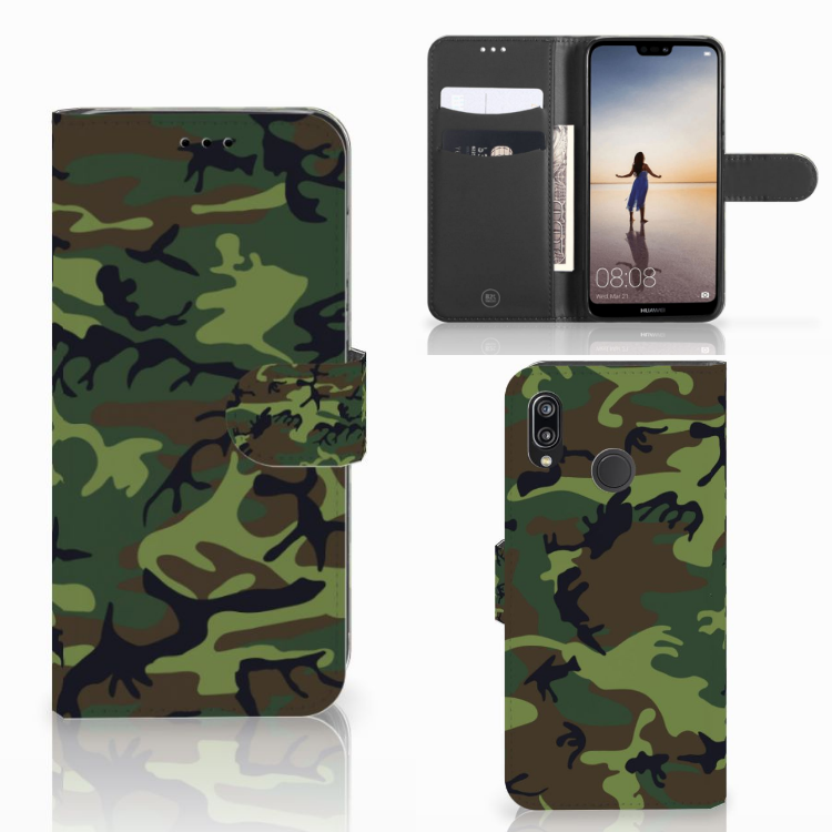 Huawei P20 Lite Telefoon Hoesje Army Dark