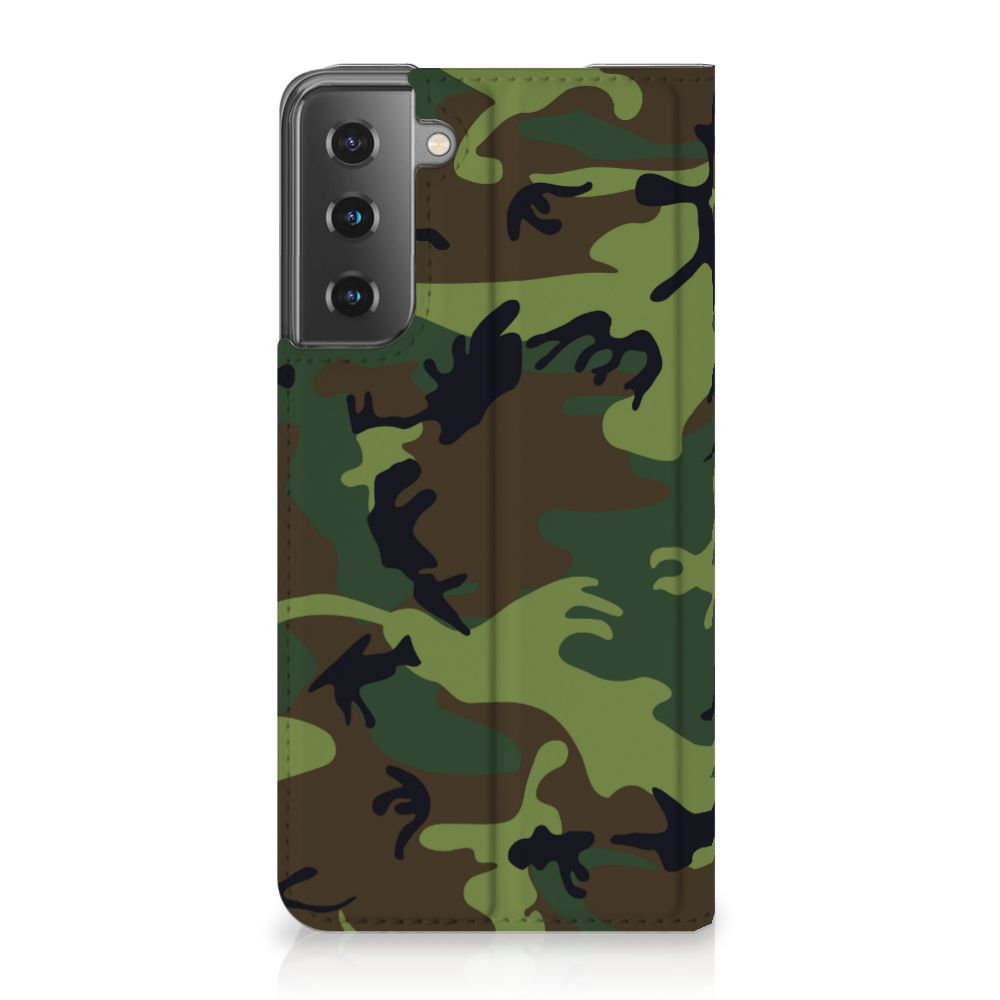 Samsung Galaxy S21 Hoesje met Magneet Army Dark