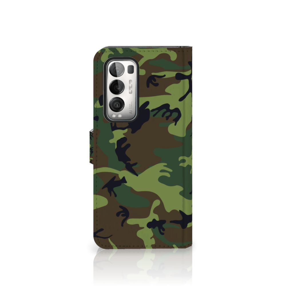 OPPO Find X3 Neo 5G Telefoon Hoesje Army Dark