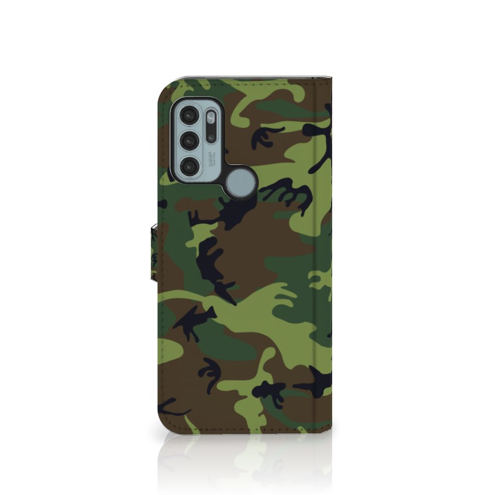 Motorola Moto G60s Telefoon Hoesje Army Dark