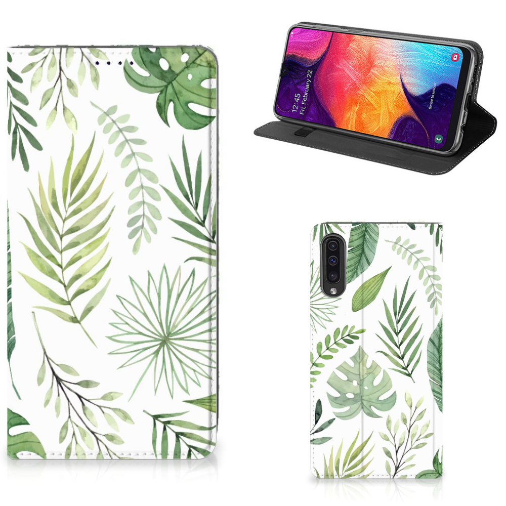 Samsung Galaxy A50 Uniek Standcase Hoesje Leaves
