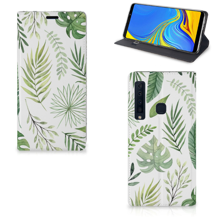 Samsung Galaxy A9 (2018) Uniek Standcase Hoesje Leaves