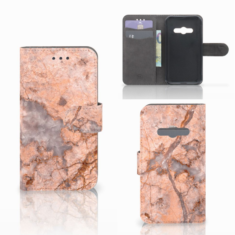 Samsung Galaxy Xcover 3 | Xcover 3 VE Bookcase Marmer Oranje
