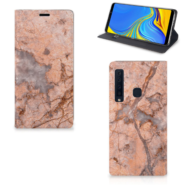 Samsung Galaxy A9 (2018) Standcase Hoesje Design Marmer Oranje