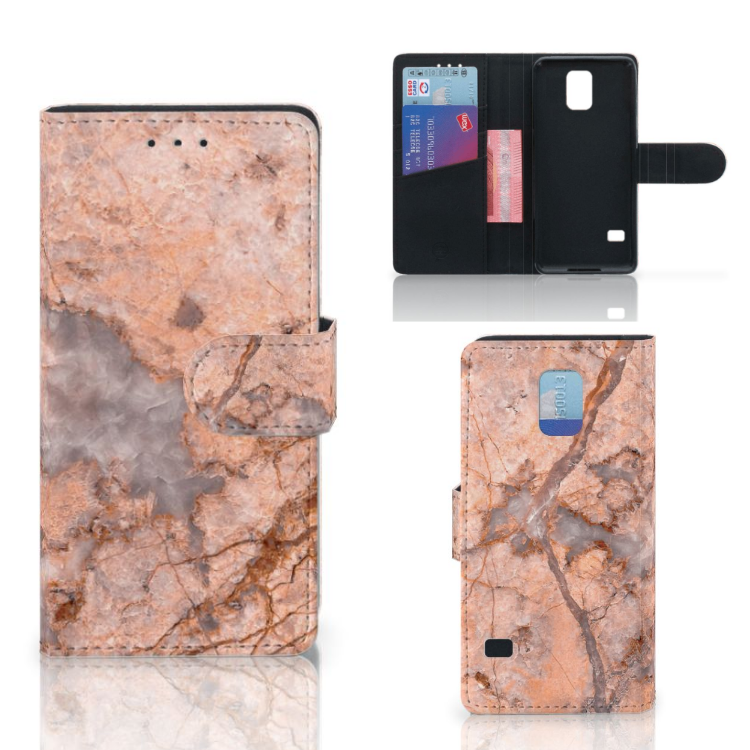 Samsung Galaxy S5 | S5 Neo Bookcase Marmer Oranje
