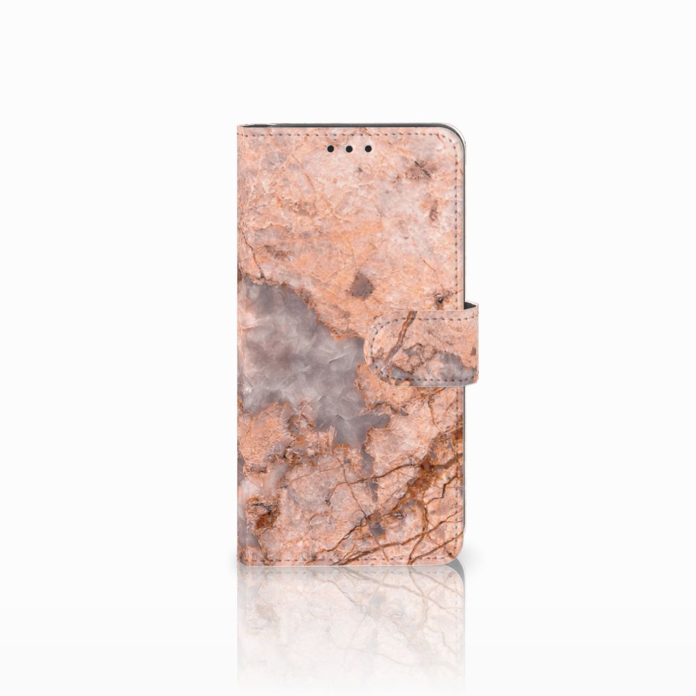 Samsung Galaxy A8 2018 Bookcase Marmer Oranje