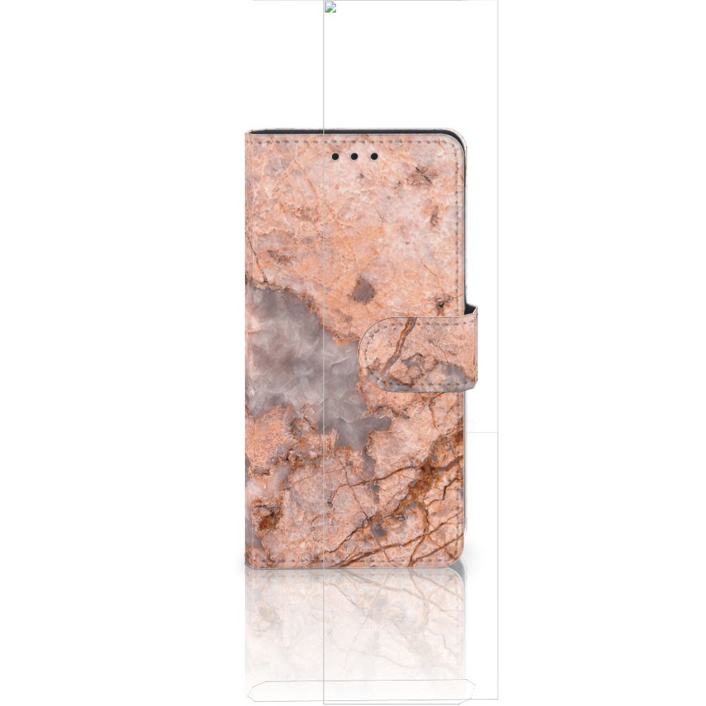 Huawei Ascend P8 Lite Bookcase Marmer Oranje