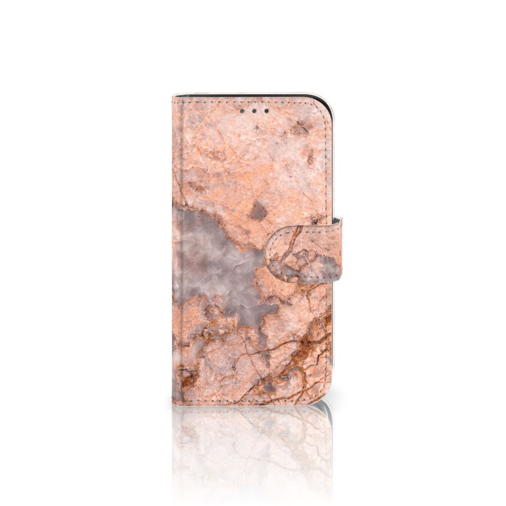 Apple iPhone 12 Mini Bookcase Marmer Oranje