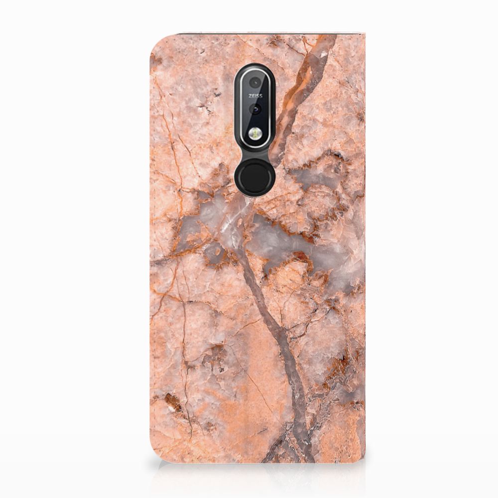 Nokia 7.1 (2018) Standcase Marmer Oranje