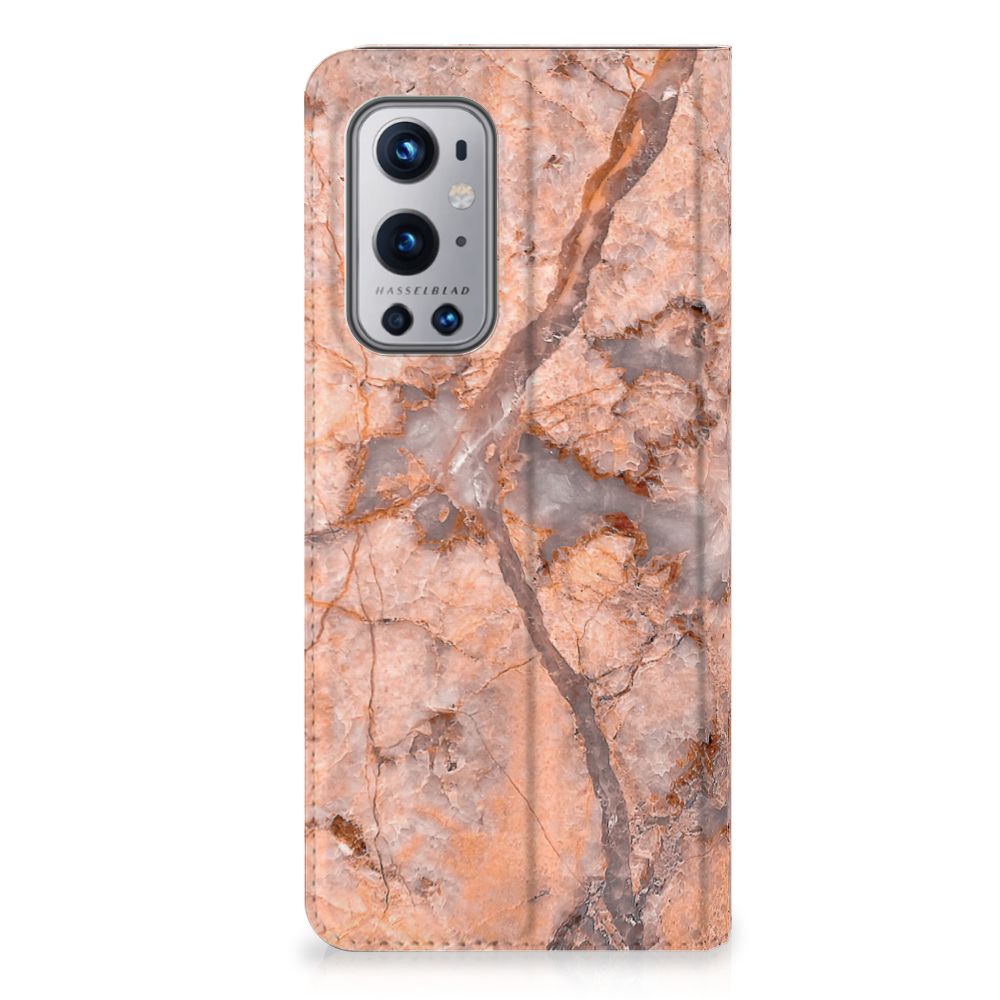 OnePlus 9 Pro Standcase Marmer Oranje