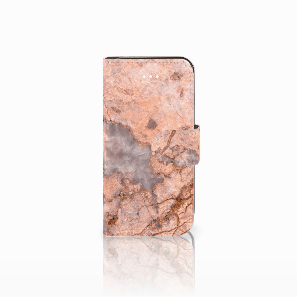 Apple iPhone 5 | 5s | SE Bookcase Marmer Oranje