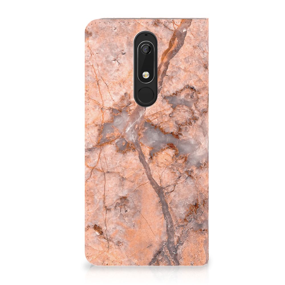 Nokia 5.1 (2018) Standcase Marmer Oranje