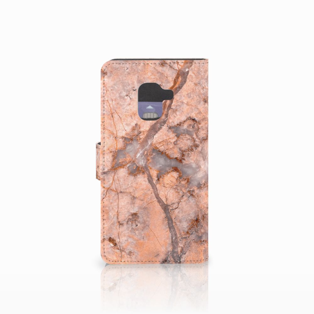 Samsung Galaxy A8 2018 Bookcase Marmer Oranje