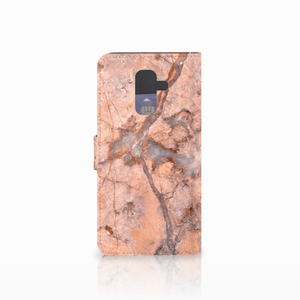 Samsung Galaxy A6 Plus 2018 Bookcase Marmer Oranje