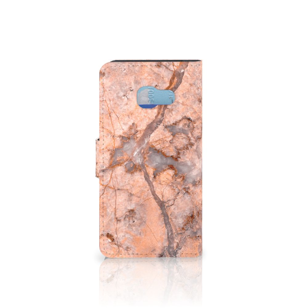 Samsung Galaxy A3 2017 Bookcase Marmer Oranje