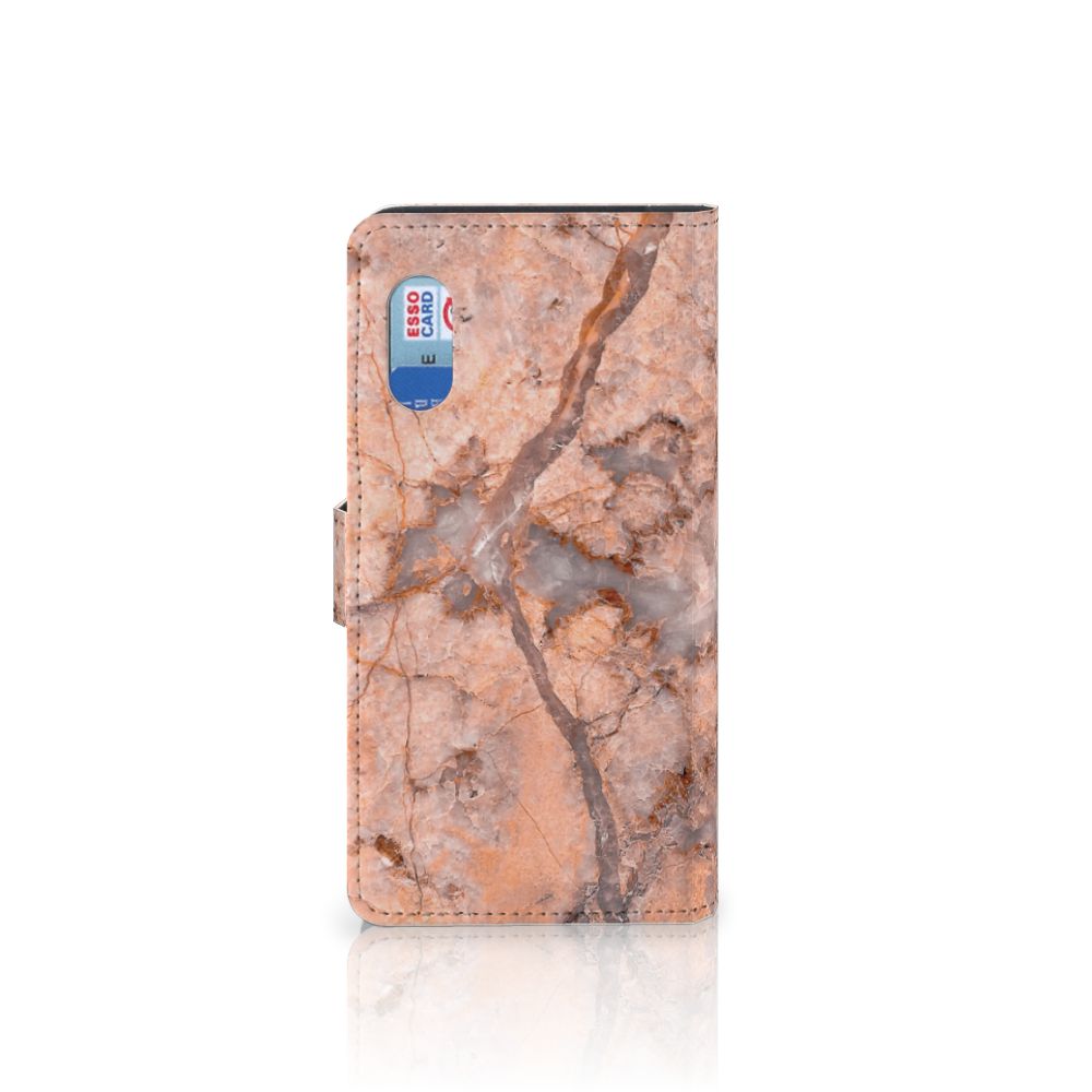 Samsung Xcover Pro Bookcase Marmer Oranje