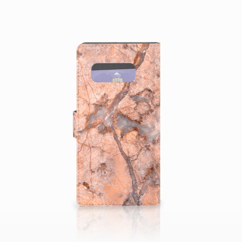 Samsung Galaxy Note 8 Bookcase Marmer Oranje