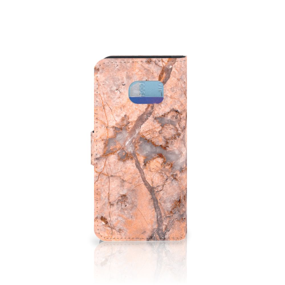 Samsung Galaxy S6 Edge Bookcase Marmer Oranje