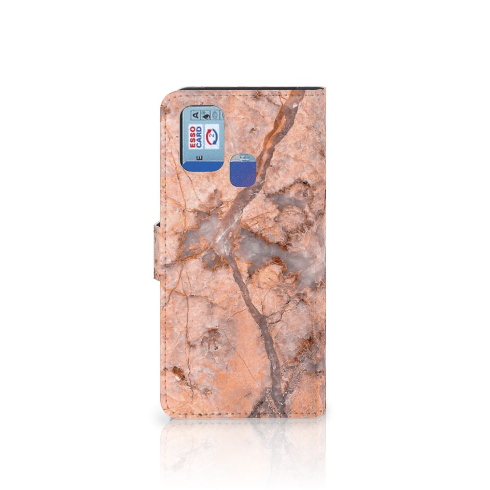 Samsung Galaxy M31 Bookcase Marmer Oranje