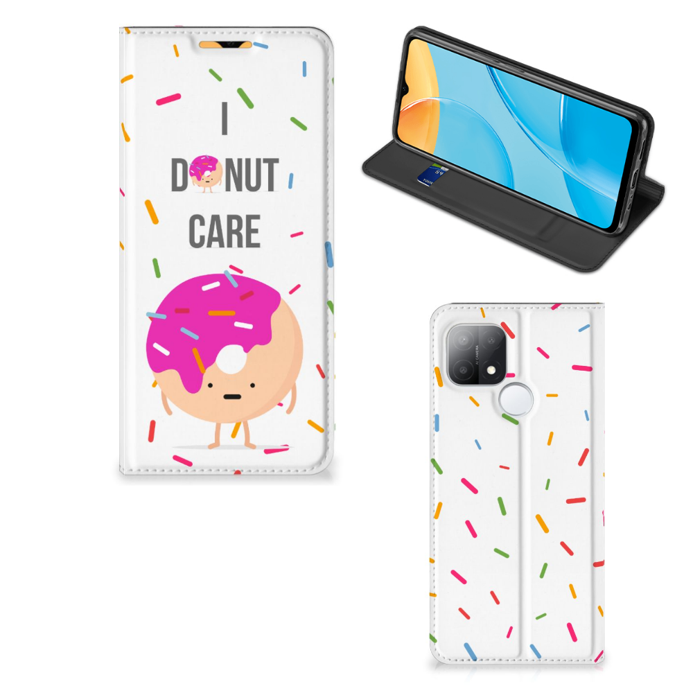 OPPO A15 Flip Style Cover Donut Roze