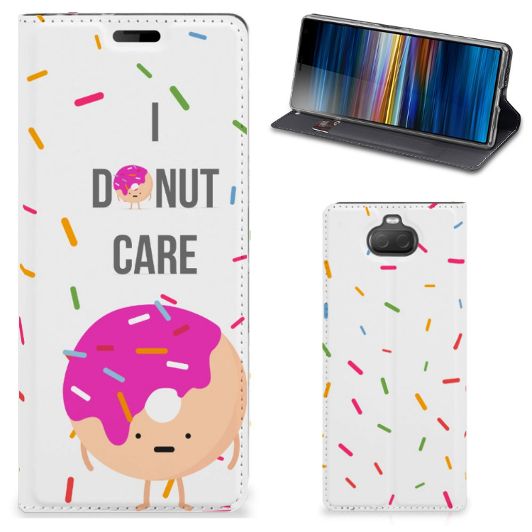 Sony Xperia 10 Flip Style Cover Donut Roze