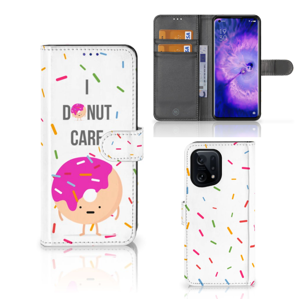 OPPO Find X5 Book Cover Donut Roze
