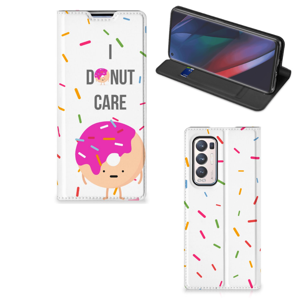 OPPO Find X3 Neo Flip Style Cover Donut Roze