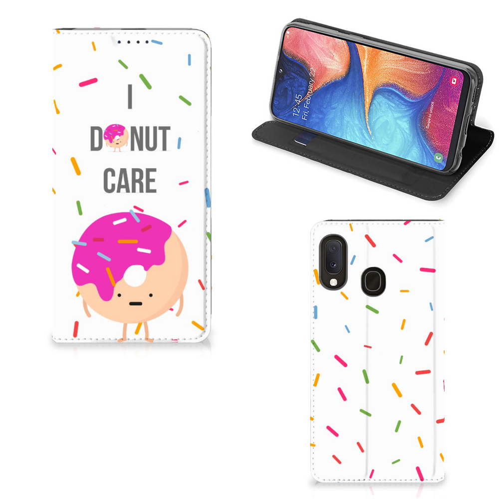 Samsung Galaxy A20e Flip Style Cover Donut Roze