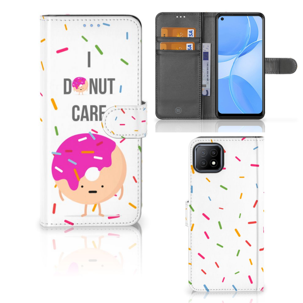 OPPO A73 5G Book Cover Donut Roze