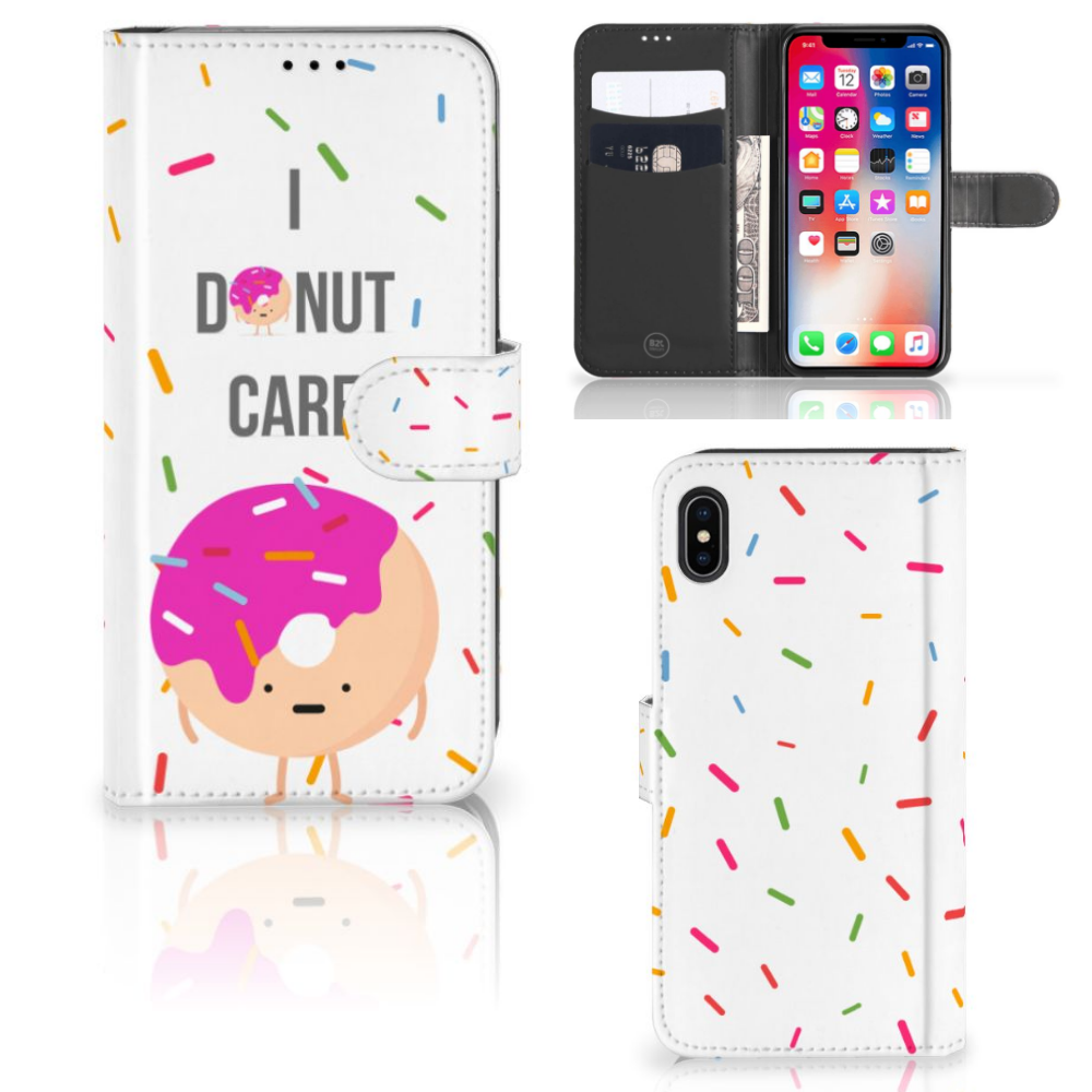 Apple iPhone Xs Max Book Cover Donut Roze