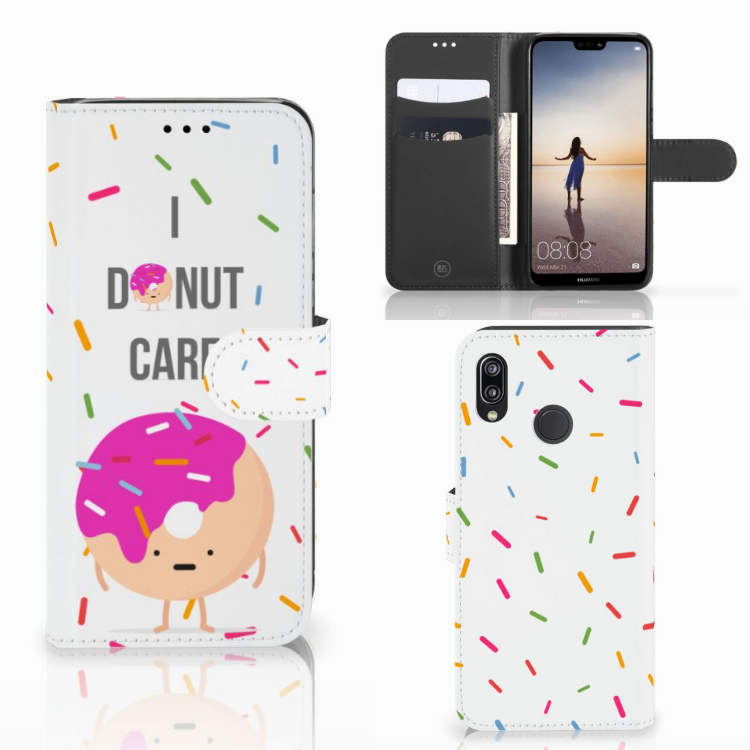 Huawei P20 Lite Book Cover Donut Roze