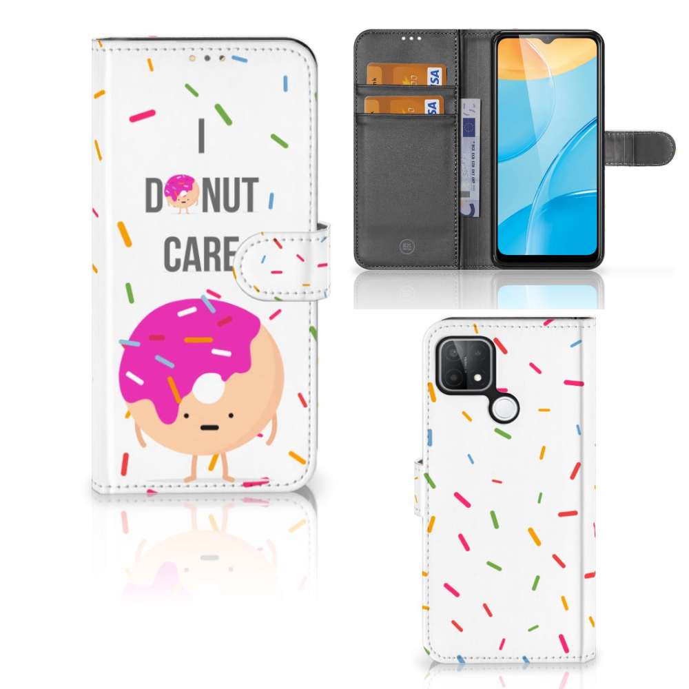 OPPO A15 Book Cover Donut Roze