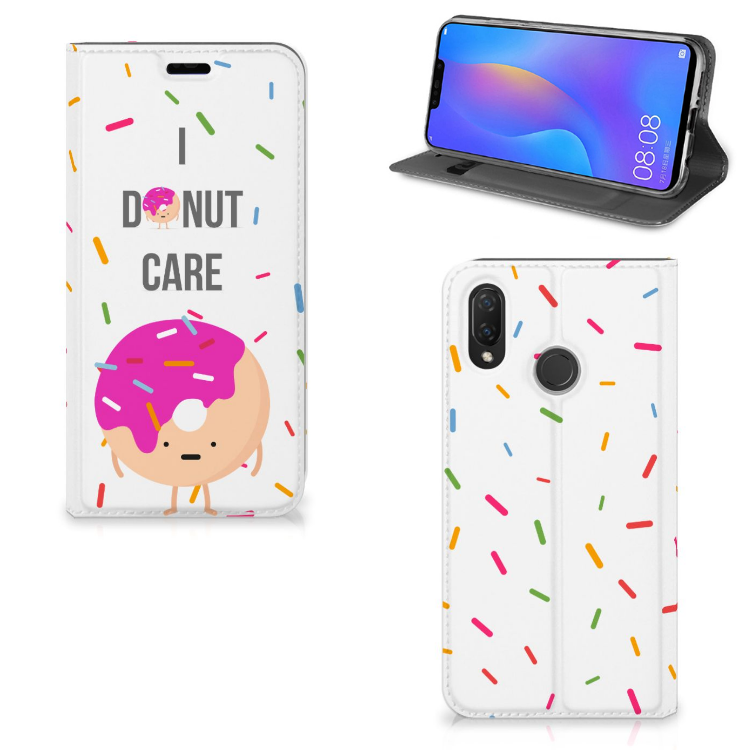 Huawei P Smart Plus Flip Style Cover Donut Roze
