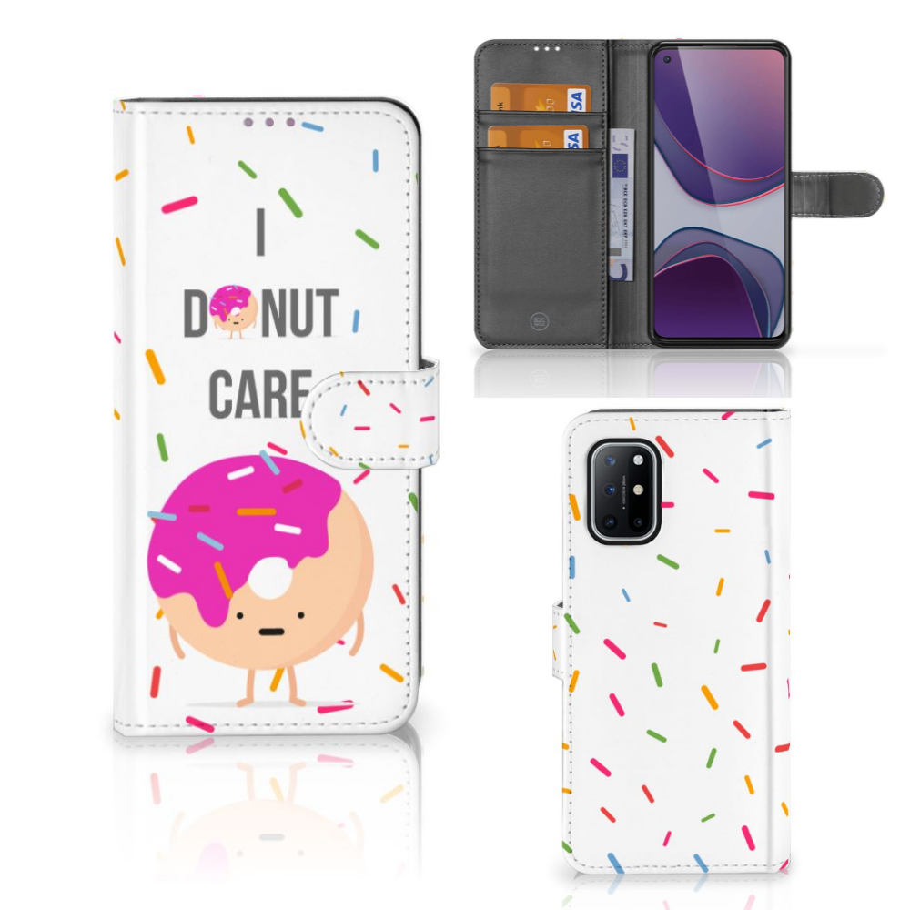 OnePlus 8T Book Cover Donut Roze