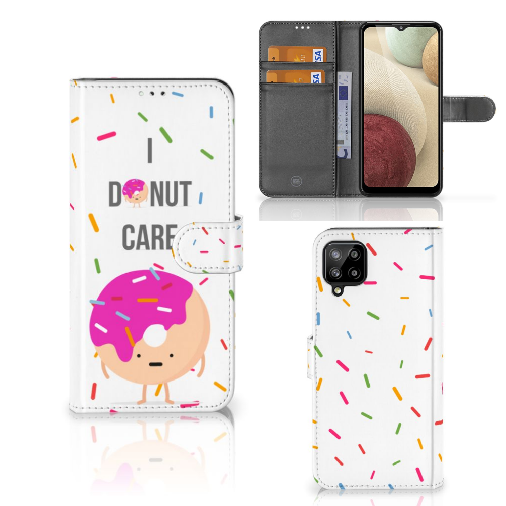 Samsung Galaxy A12 Book Cover Donut Roze