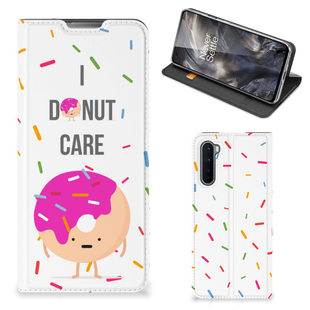 OnePlus Nord Flip Style Cover Donut Roze