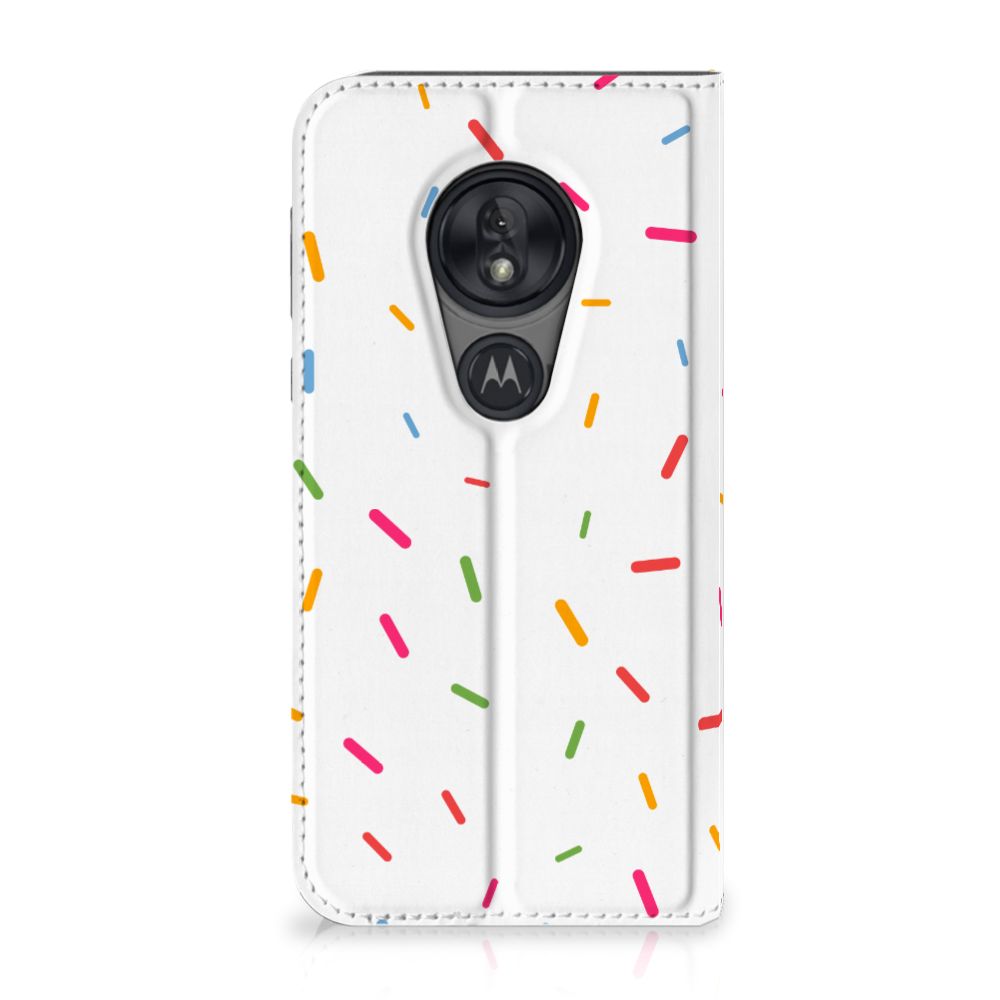 Motorola Moto G7 Play Flip Style Cover Donut Roze