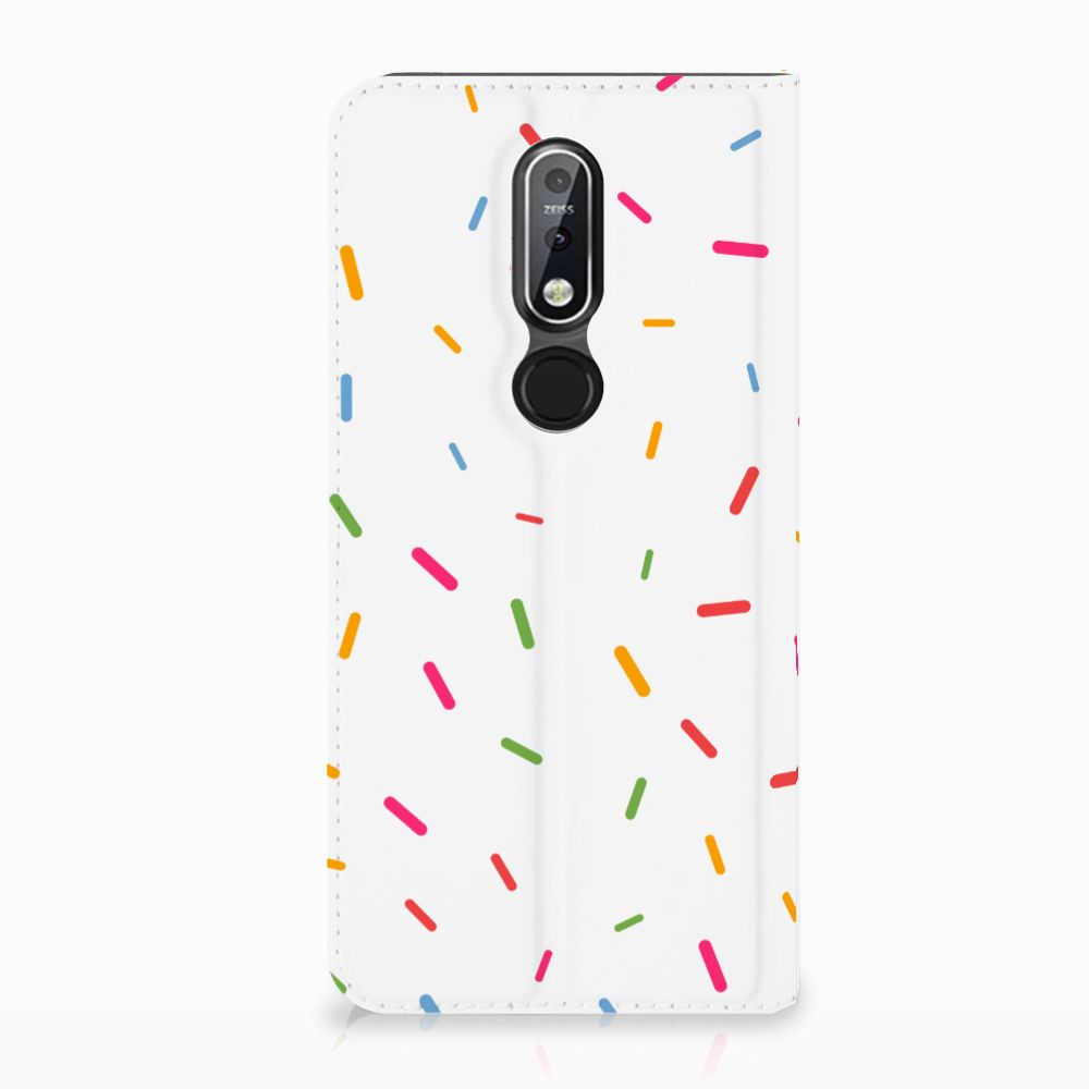 Nokia 7.1 (2018) Flip Style Cover Donut Roze