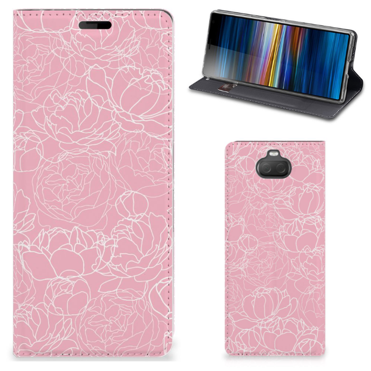 Sony Xperia 10 Smart Cover White Flowers