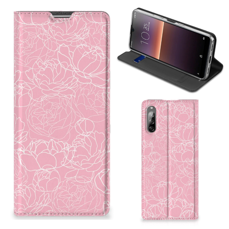 Sony Xperia L4 Smart Cover White Flowers