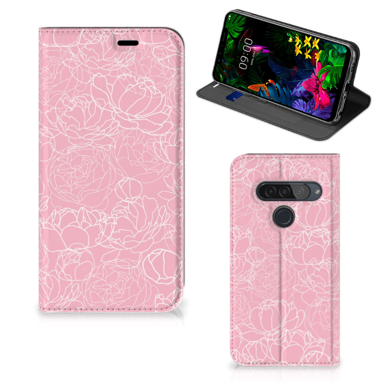 LG G8s Thinq Smart Cover White Flowers