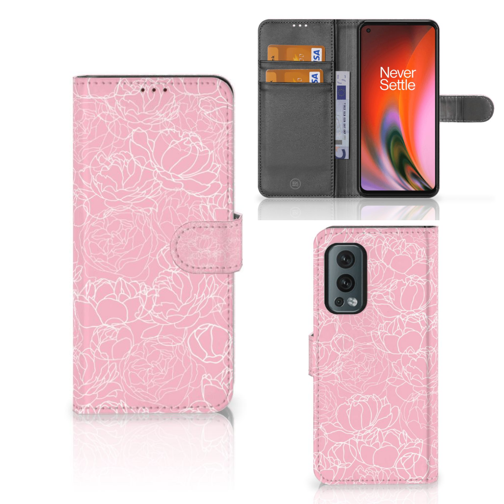 OnePlus Nord 2 5G Hoesje White Flowers