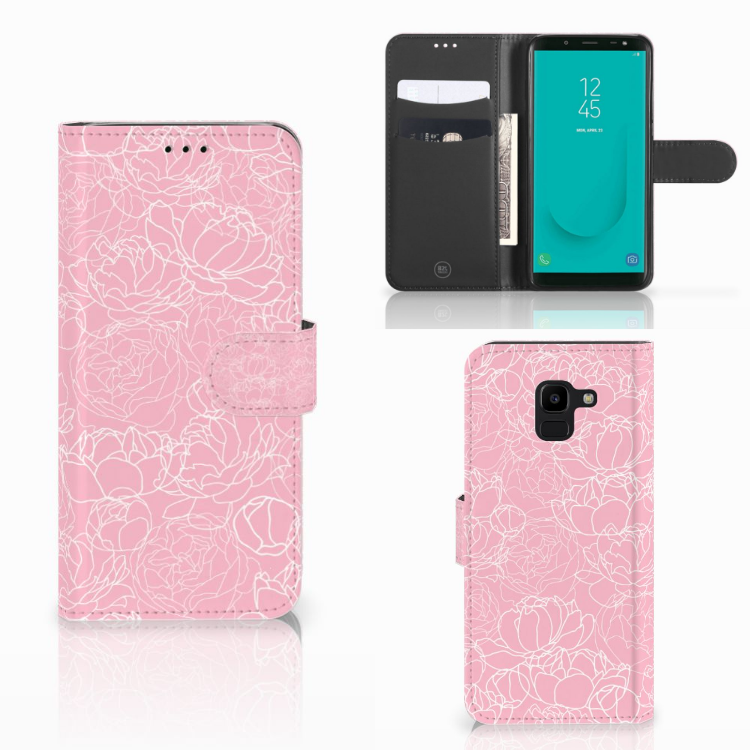 Samsung Galaxy J6 2018 Design Hoesje Pink Flowers