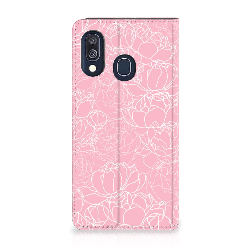 Samsung Galaxy A40 Smart Cover White Flowers