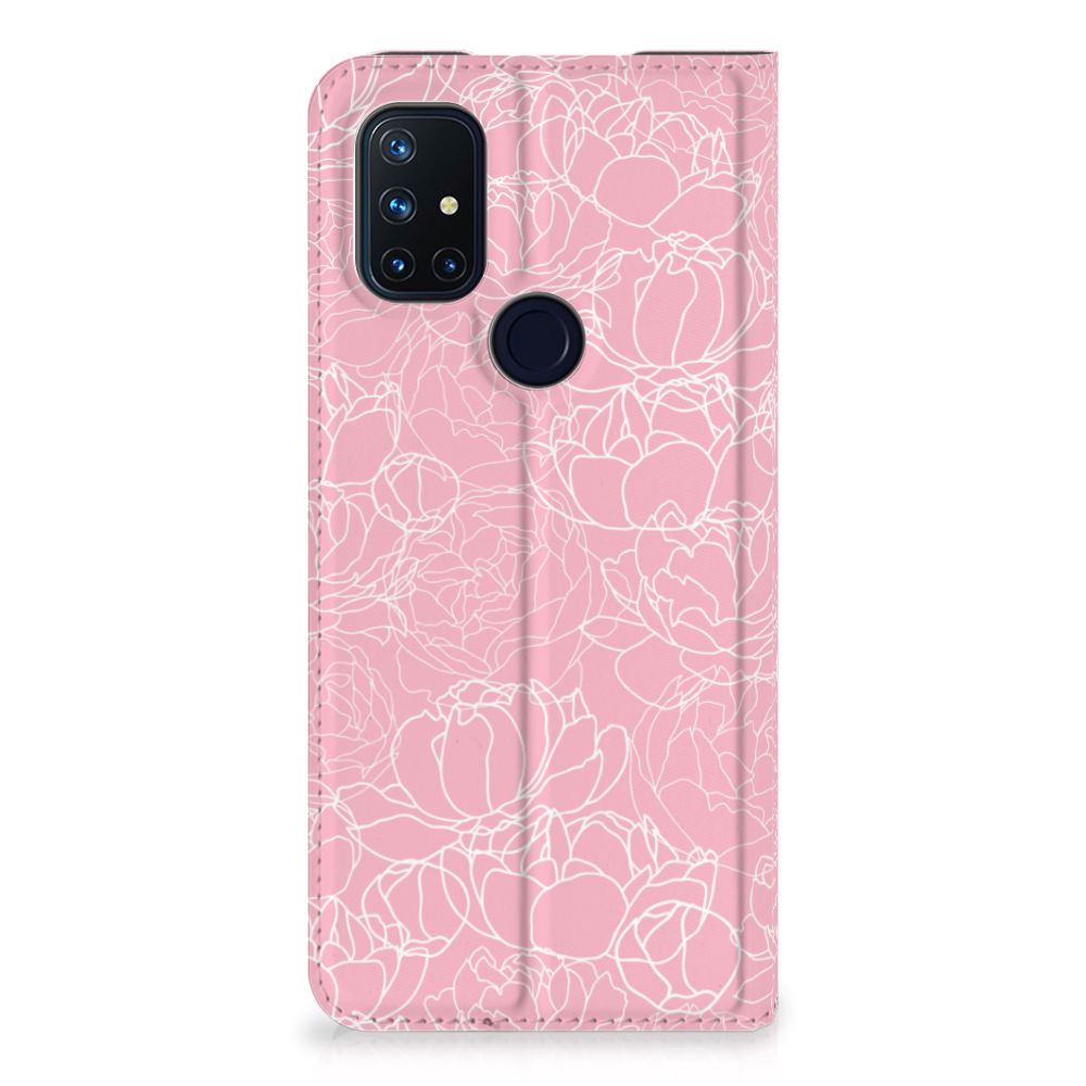 OnePlus Nord N10 5G Smart Cover White Flowers