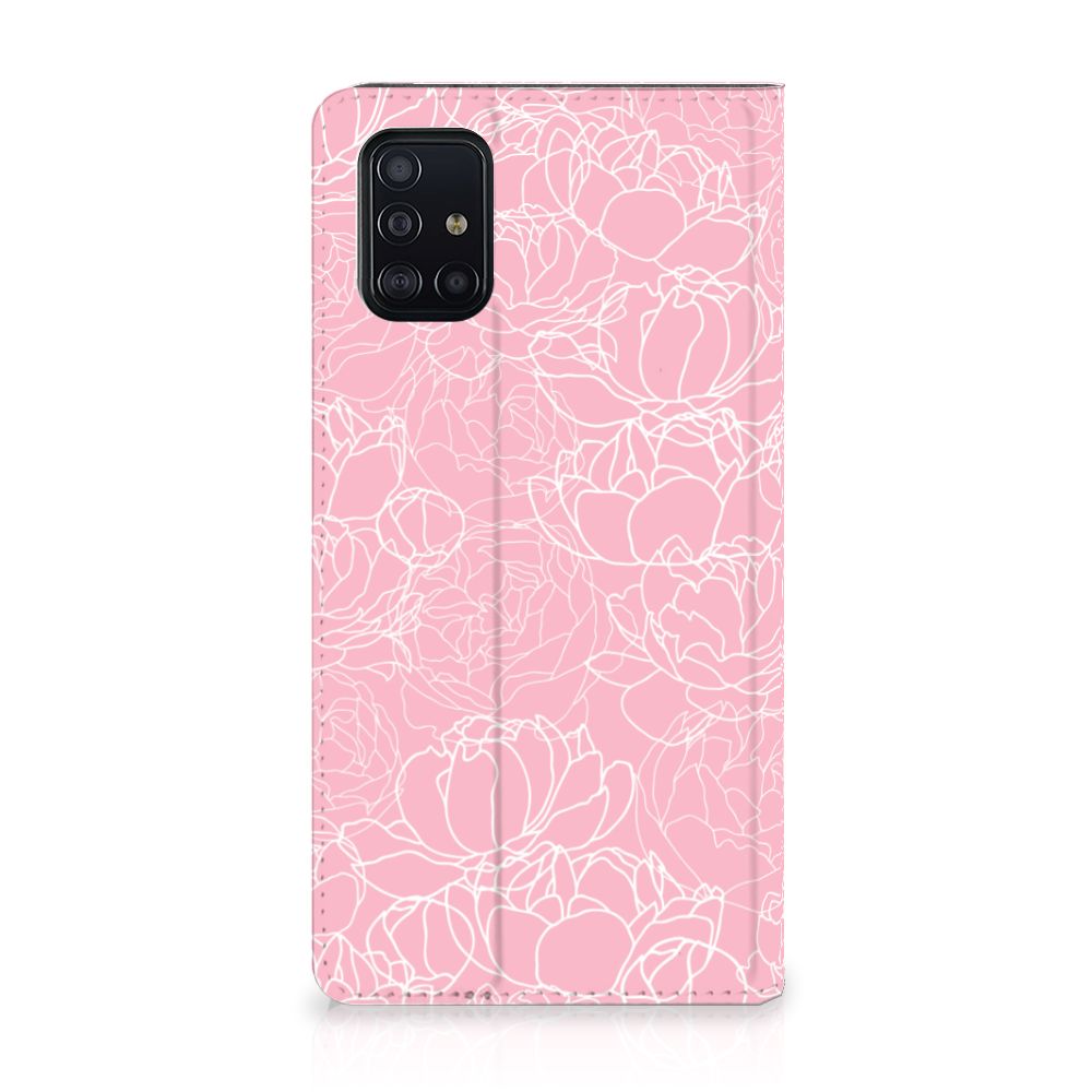 Samsung Galaxy A51 Smart Cover White Flowers