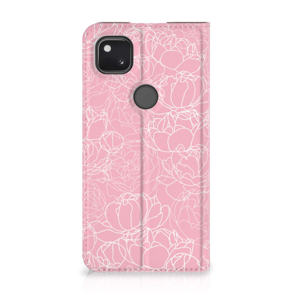 Google Pixel 4a Smart Cover White Flowers