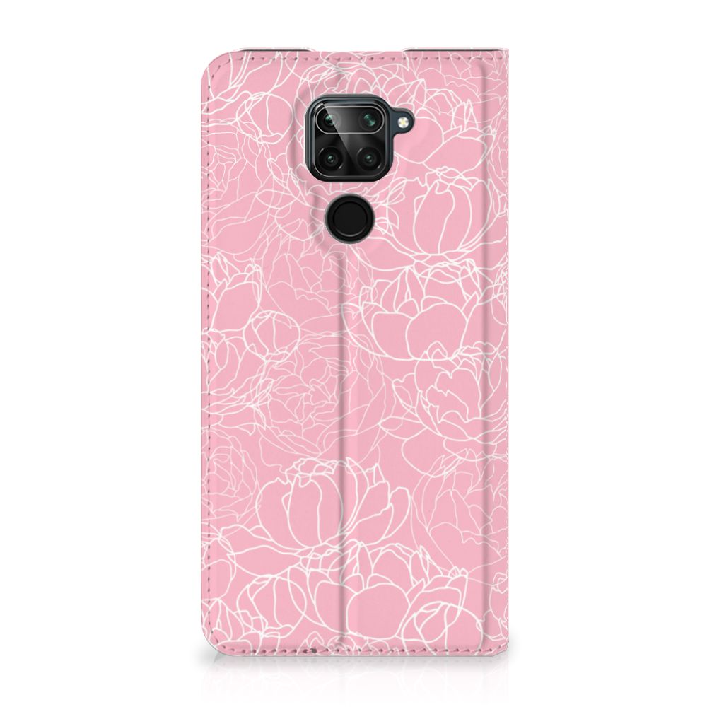 Xiaomi Redmi Note 9 Smart Cover White Flowers